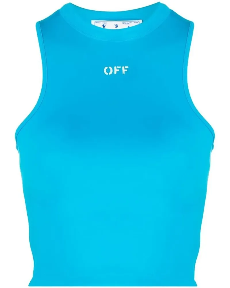 OFF-WHITE Rowing Cropped-Top mit Logo-Print - Blau Blau