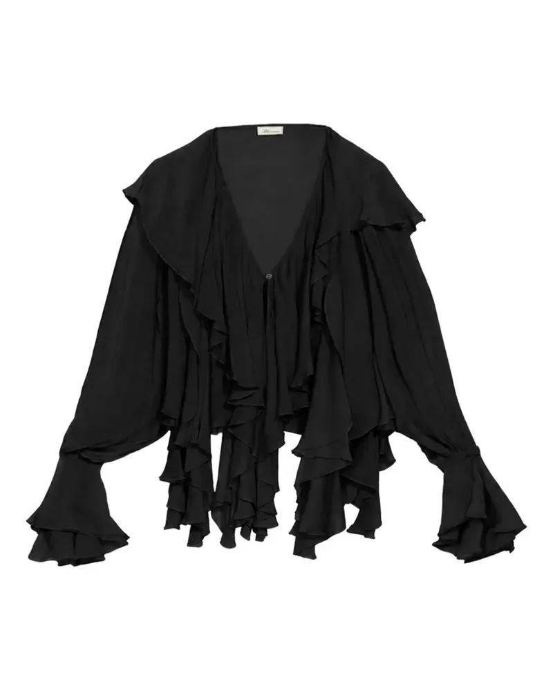 Blumarine Gerüschte Bluse - Schwarz Schwarz