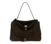 Mittelgroße Rodeo Schultertasche mit Kroko-Effekt - Braun