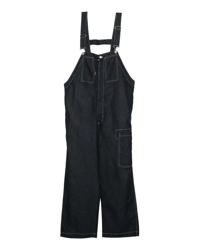 Engineered Garments Jeans-Latzhose mit Kontrastnähten - Blau Blau