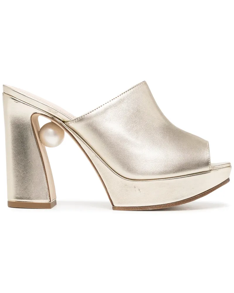 Nicholas Kirkwood ANNABEL Mules 105mm - Gold Gold