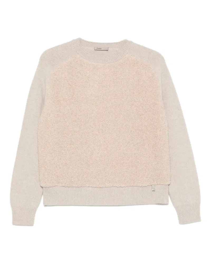 Herno Pullover mit Bouclé-Einsatz - Nude Nude