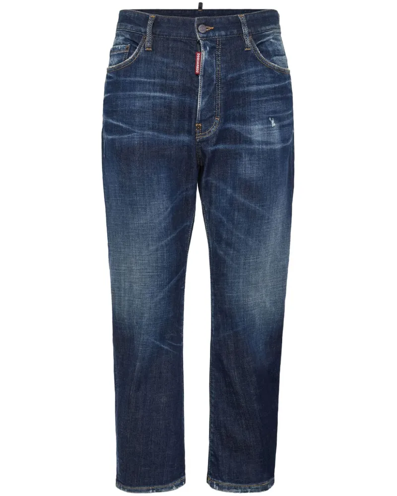 Dsquared2 Halbhohe Straight-Leg-Jeans - Blau Blau