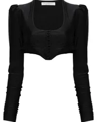 Philosophy Di Lorenzo Serafini Cropped-Top mit Falten Schwarz