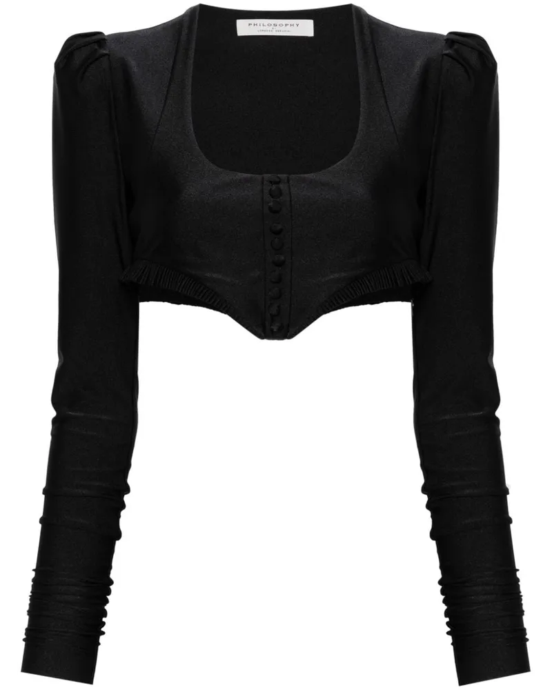 Philosophy Di Lorenzo Serafini Cropped-Top mit Falten Schwarz