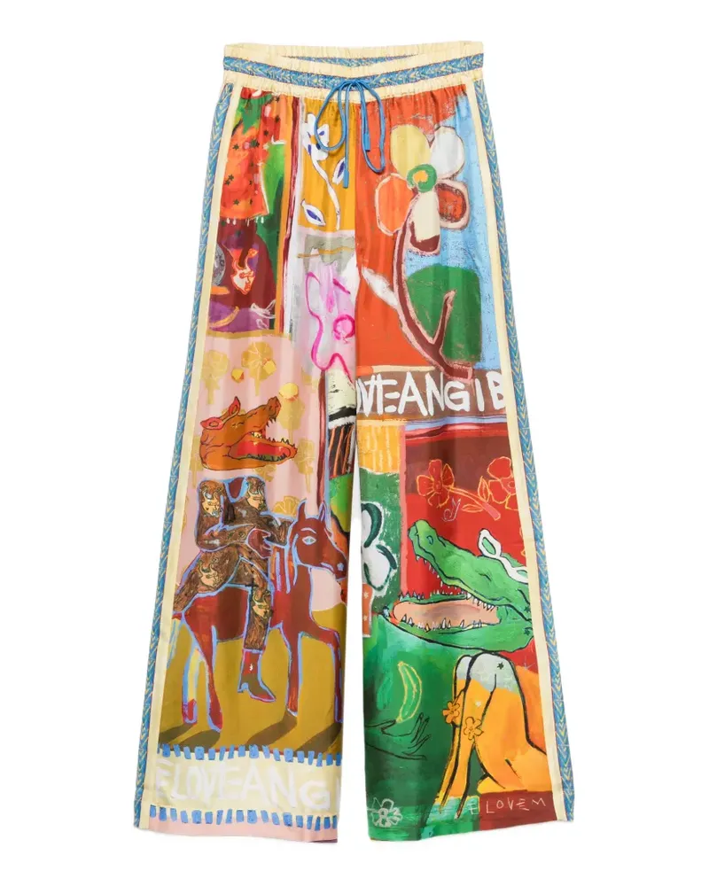 ALEMAIS Mlak Palazzohose mit grafischem Print - Orange Orange