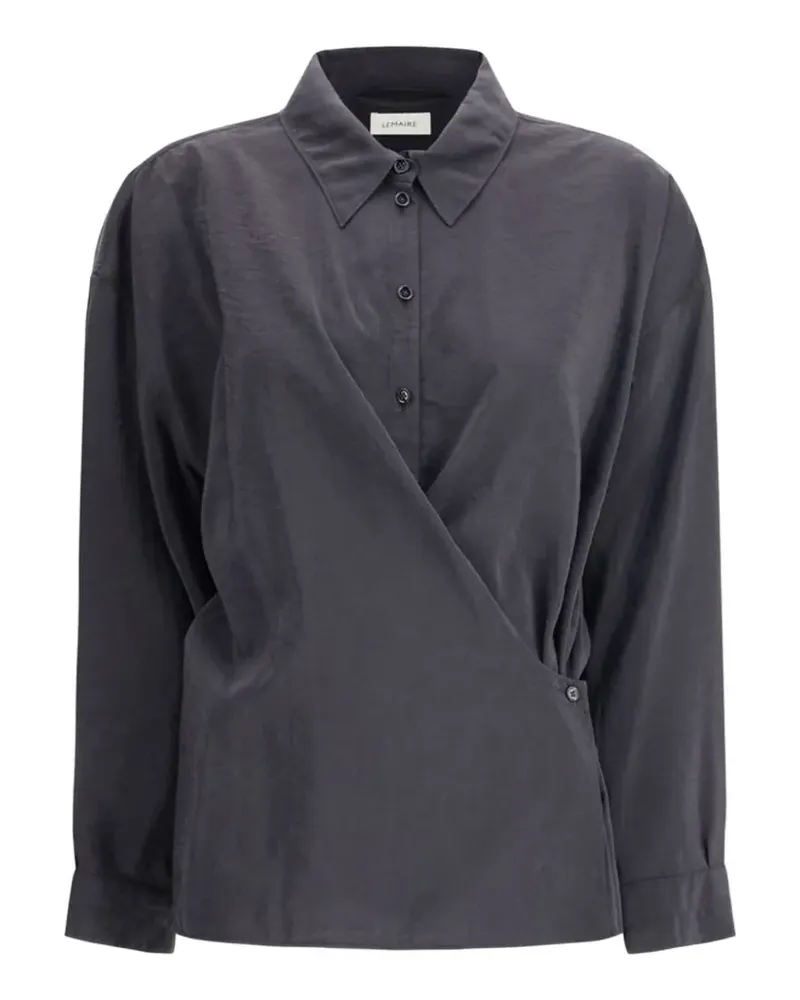 Christophe Lemaire twisted-detailing long-sleeved shirt - Schwarz Schwarz