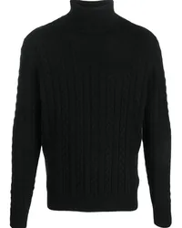 FURSAC Rollkragenpullover mit Zopfmuster Schwarz