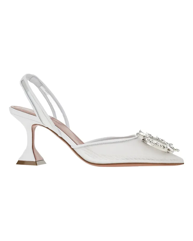 Amina Muaddi begum embellished slingback pumps - Weiß Weiß