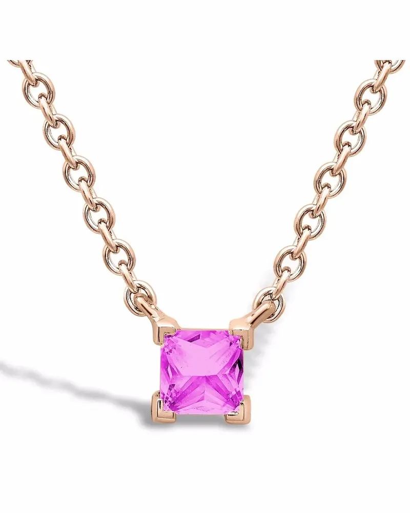 Pragnell 18kt Rotgoldhalskette mit Saphiren - Rosa Rosa