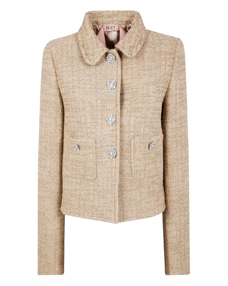 N° 21 long-sleeved tweed jacket - Gold Gold