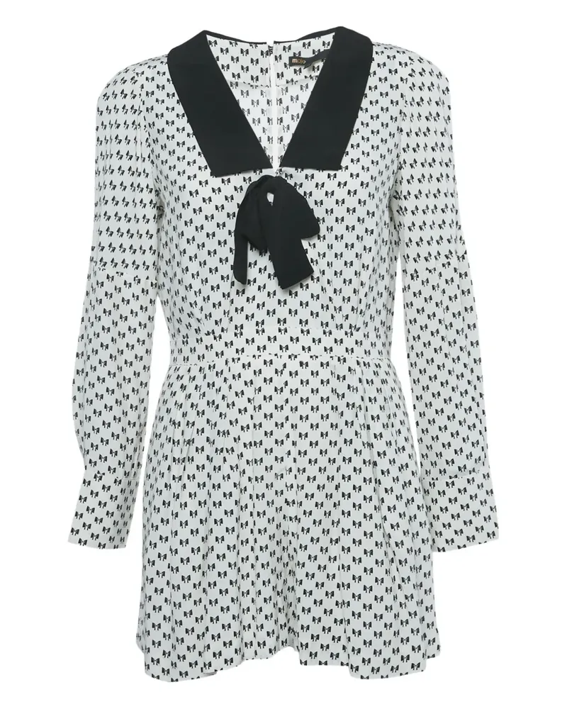 Maje bow-print collared playsuit - Weiß Weiß