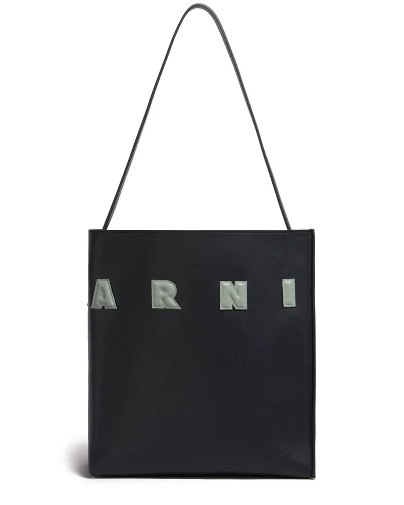 Marni Schultertasche mit Logo-Applikation - Schwarz Schwarz