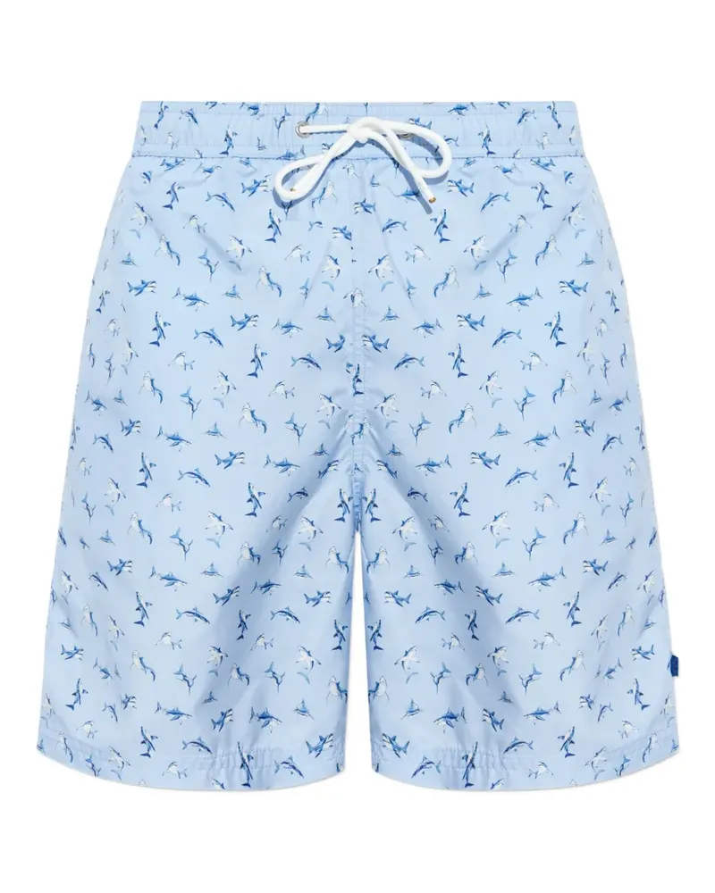 Paul & Shark shark-print swim shorts - Blau Blau