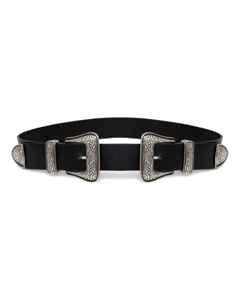 The Kooples Gürtel mit Doppelschnalle - Schwarz Schwarz