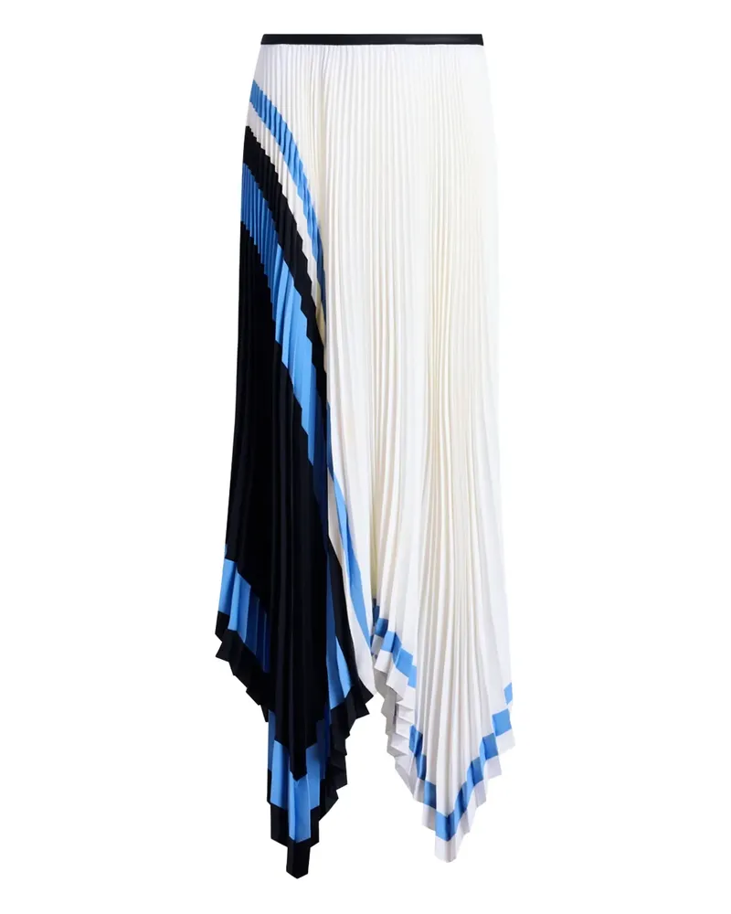 Proenza Schouler Asymmetrischer Faltenrock mit Muster - Weiß Weiß