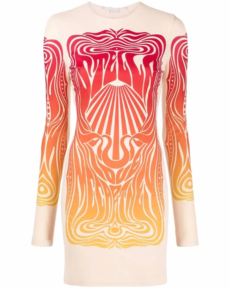 Stella McCartney Minikleid mit abstraktem Print - Nude Nude