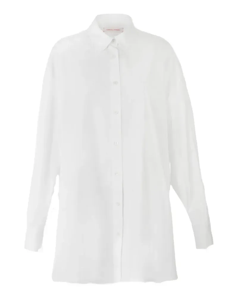 Carolina Herrera New York oversized tie-front shirt - Weiß Weiß