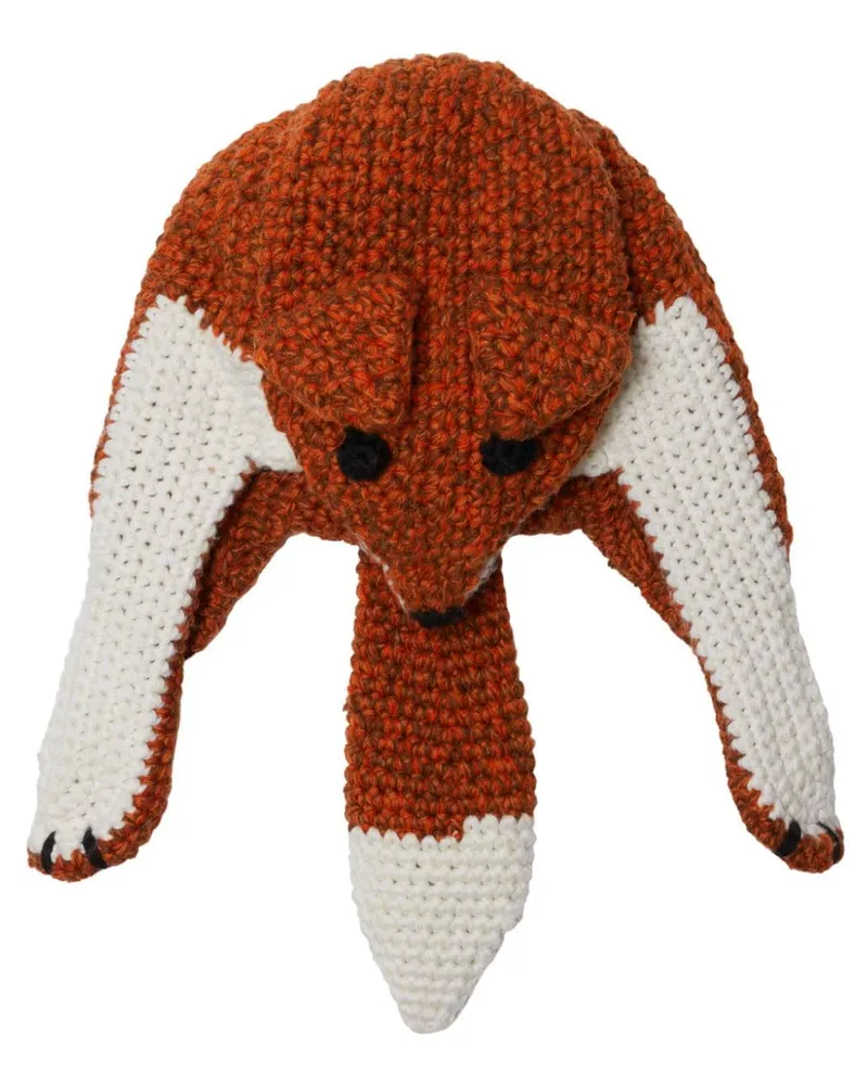 Burberry Grob gestrickte Fox Beanie Orange