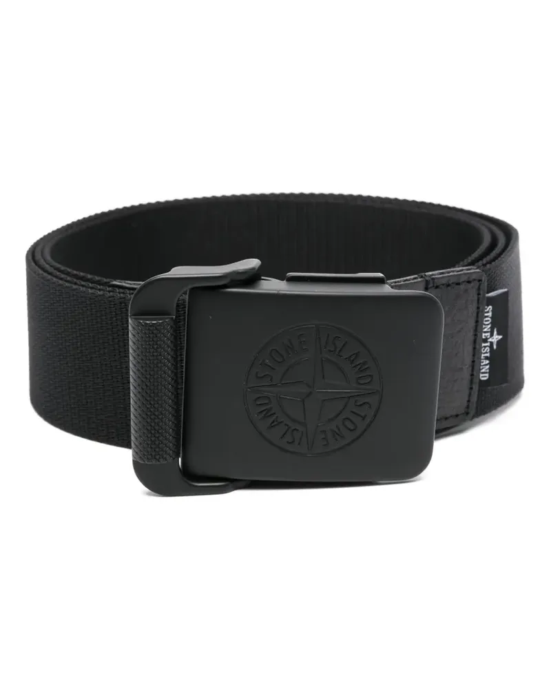 Stone Island Gürtel mit Kompass-Motiv - Schwarz Schwarz