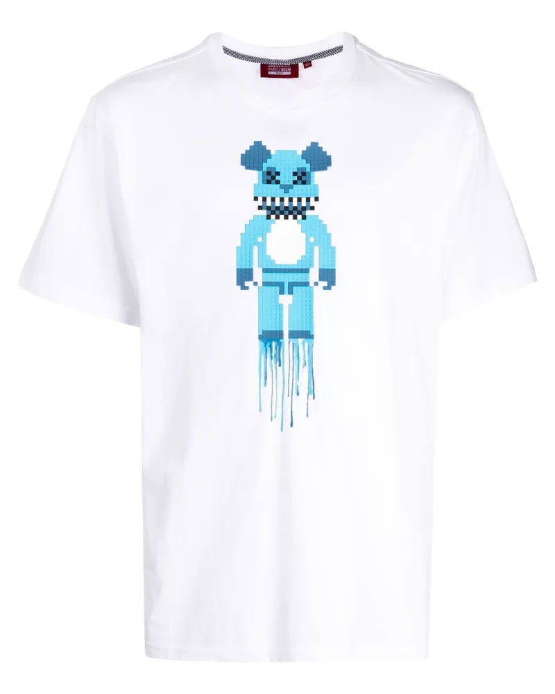 Mostly Heard Rarely Seen T-Shirt mit Blue Bear-Print Weiß