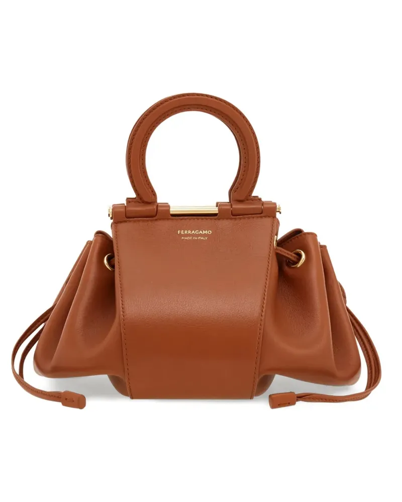 Ferragamo Beuteltasche mit Gancini-Detail - Braun Braun