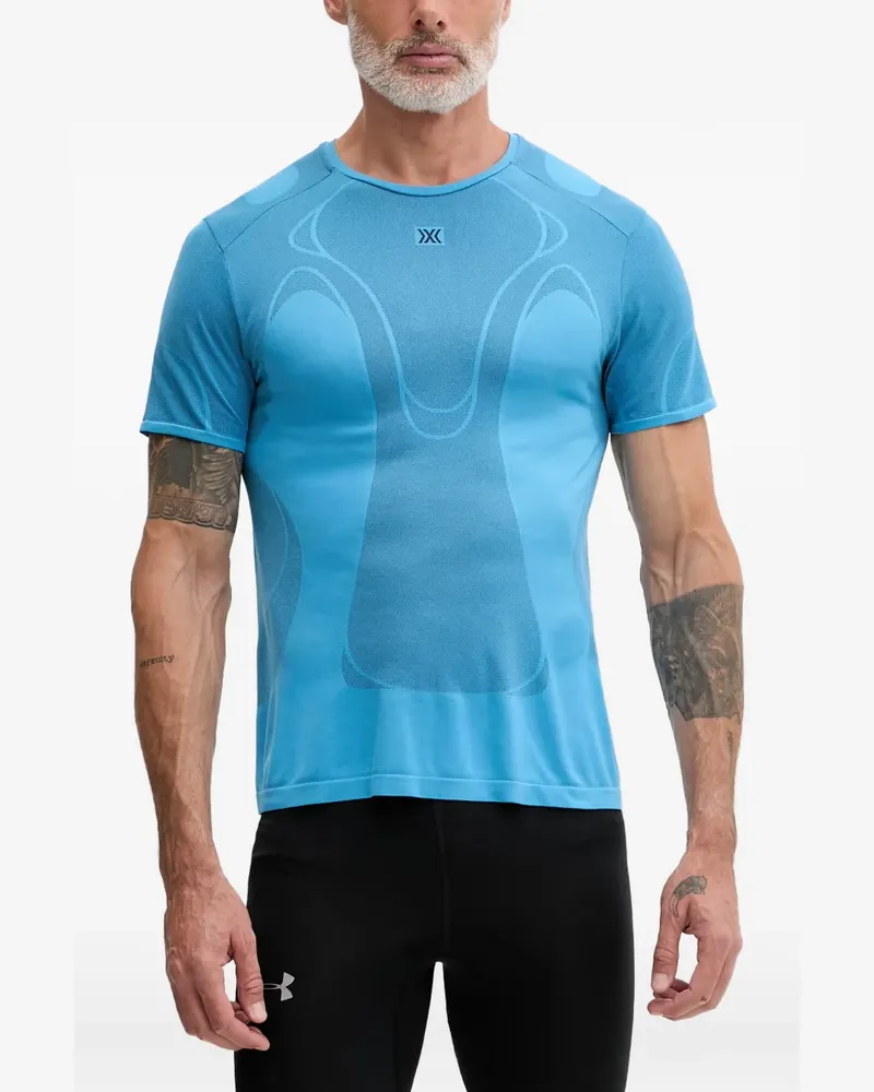 X-Bionic T-Shirt mit Logo-Patch - Blau Blau