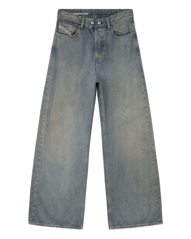 Diesel D-Sire 09n24 Wide-Leg-Jeans mit tiefem Bund - Blau Blau