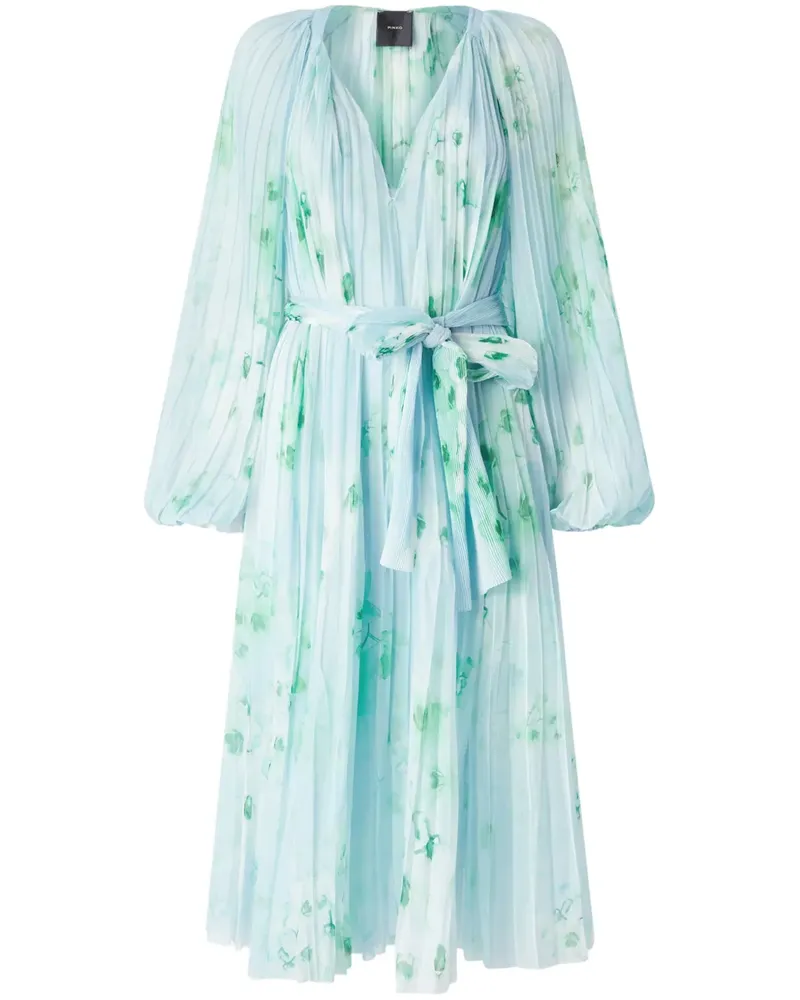 Pinko Midikleid mit Blumen-Print - Blau Blau