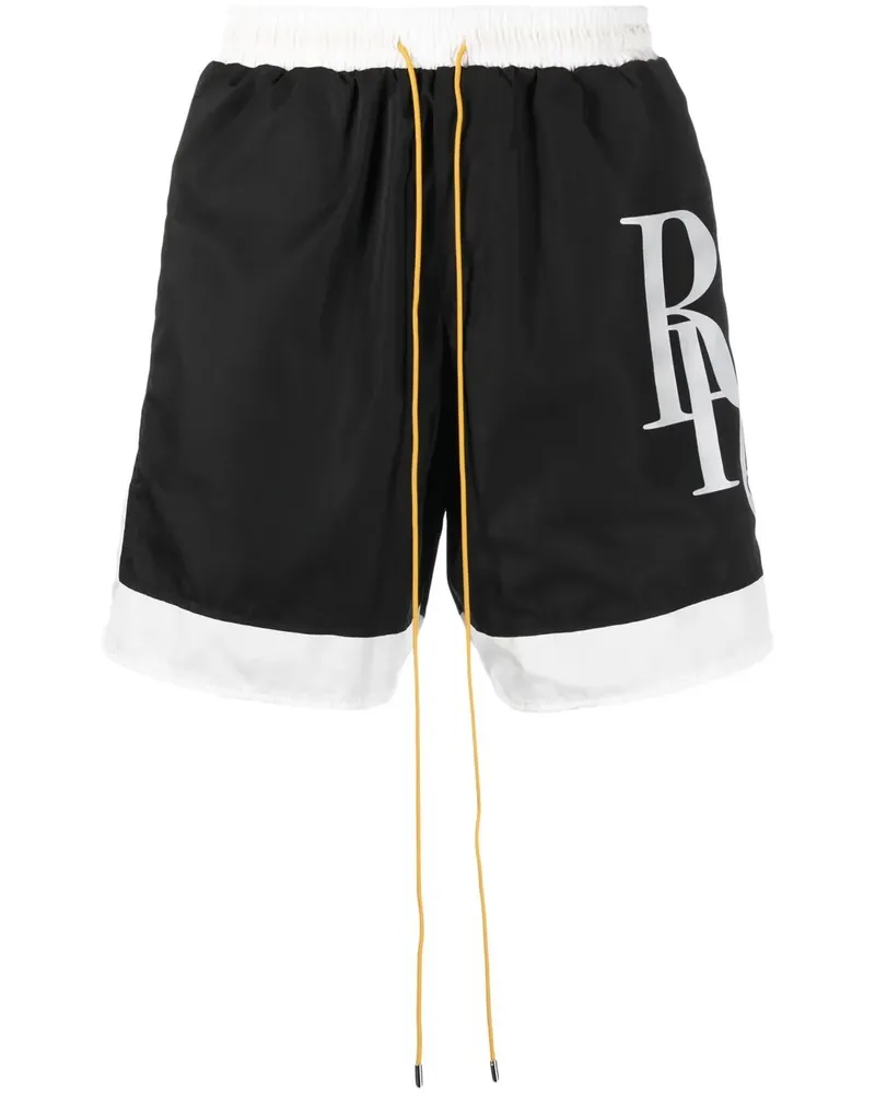 RHUDE Joggingshorts mit Logo-Print - Schwarz Schwarz