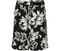 Shorts aus Popeline mit Blumen-Print