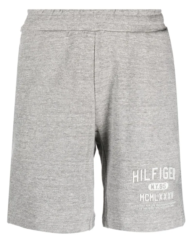 Tommy Hilfiger Joggingshorts mit Logo-Print - Grau Grau