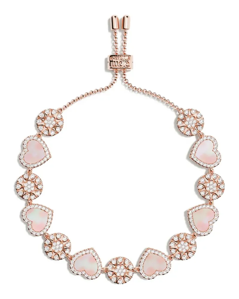 APM Monaco Nacre Heart & Dot Armband - Rosa Rosa