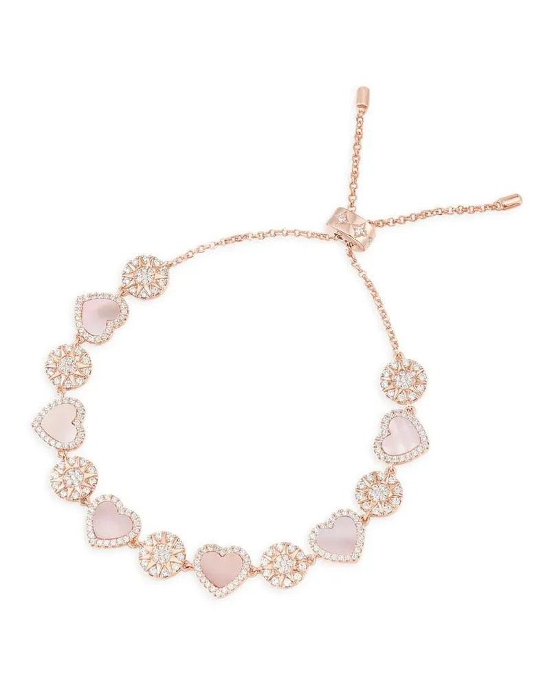APM Monaco Nacre Heart & Dot Armband - Rosa Rosa