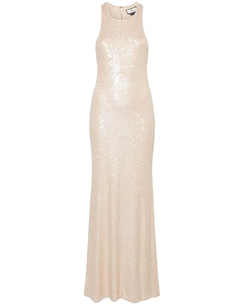 Elisabetta Franchi Abendkleid mit Pailletten - Nude Nude