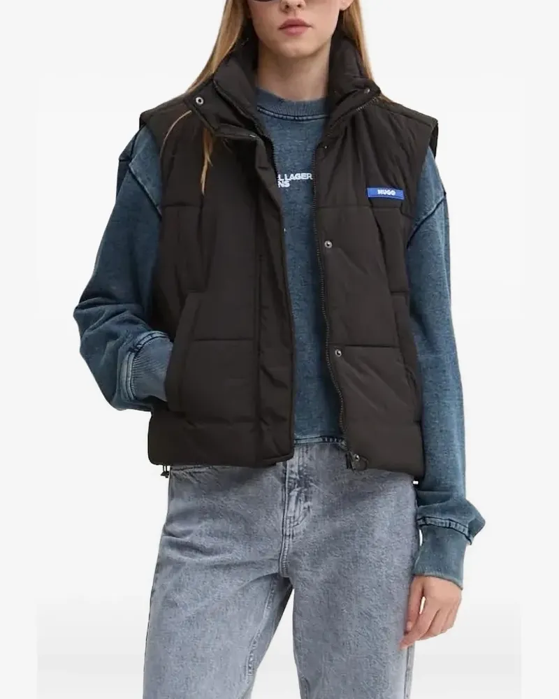 HUGO BOSS Gesteppte Weste mit Logo-Patch - Schwarz Schwarz