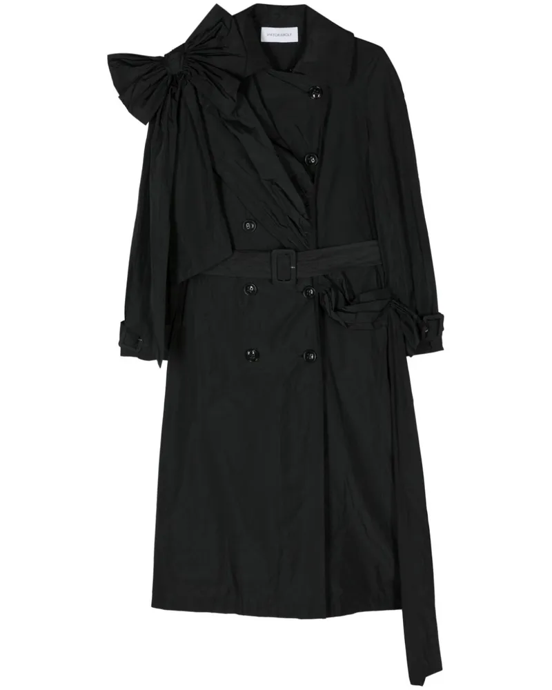 Viktor & Rolf Drapierter Trenchcoat - Schwarz Schwarz