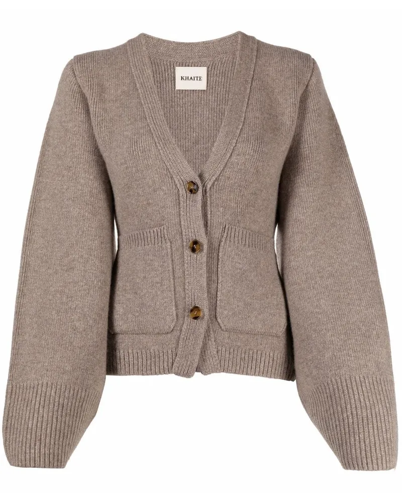 KHAITE Scarlet Cardigan mit aufgesetzter Tasche - Nude Nude