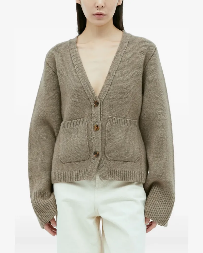 KHAITE Scarlet Cardigan mit aufgesetzter Tasche - Nude Nude