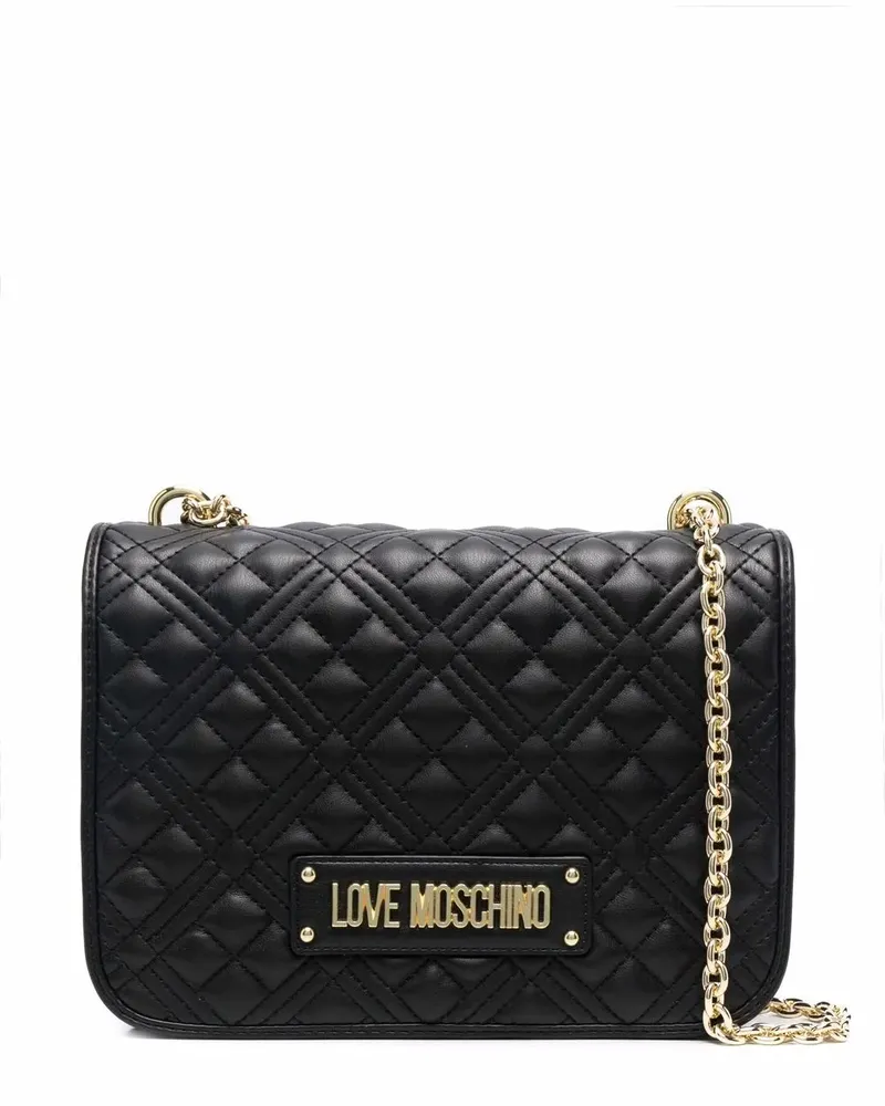 Moschino Gesteppte Schultertasche - Schwarz Schwarz