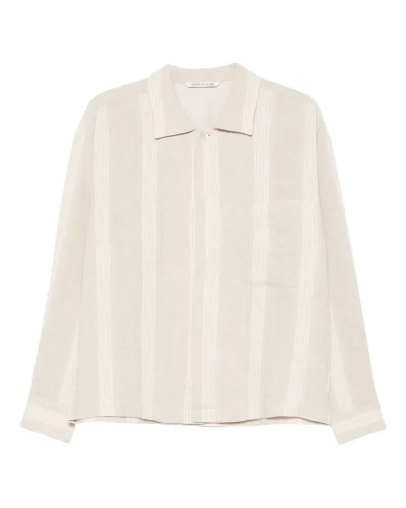 A Kind Of Guise Rumba striped pocket shirt - Nude Nude