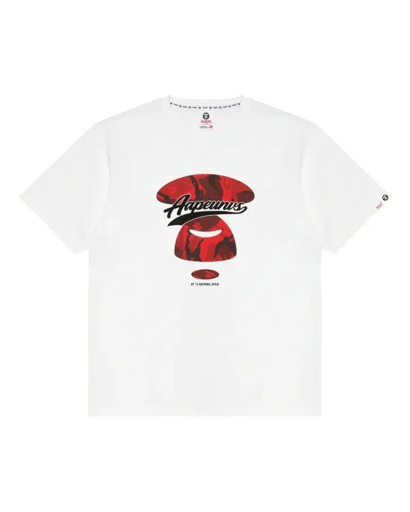 BAPE T-Shirt mit Camouflage-Print - Weiß Weiß