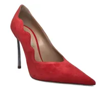 Stiletto-Pumps mit Wellensaum - Rot