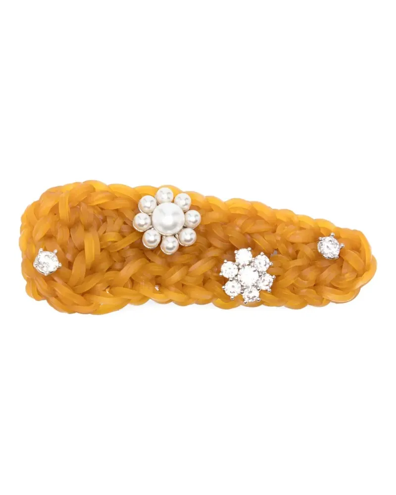 SHUSHU/TONG x Yvmin crystal-embellished hair clip - Braun Braun