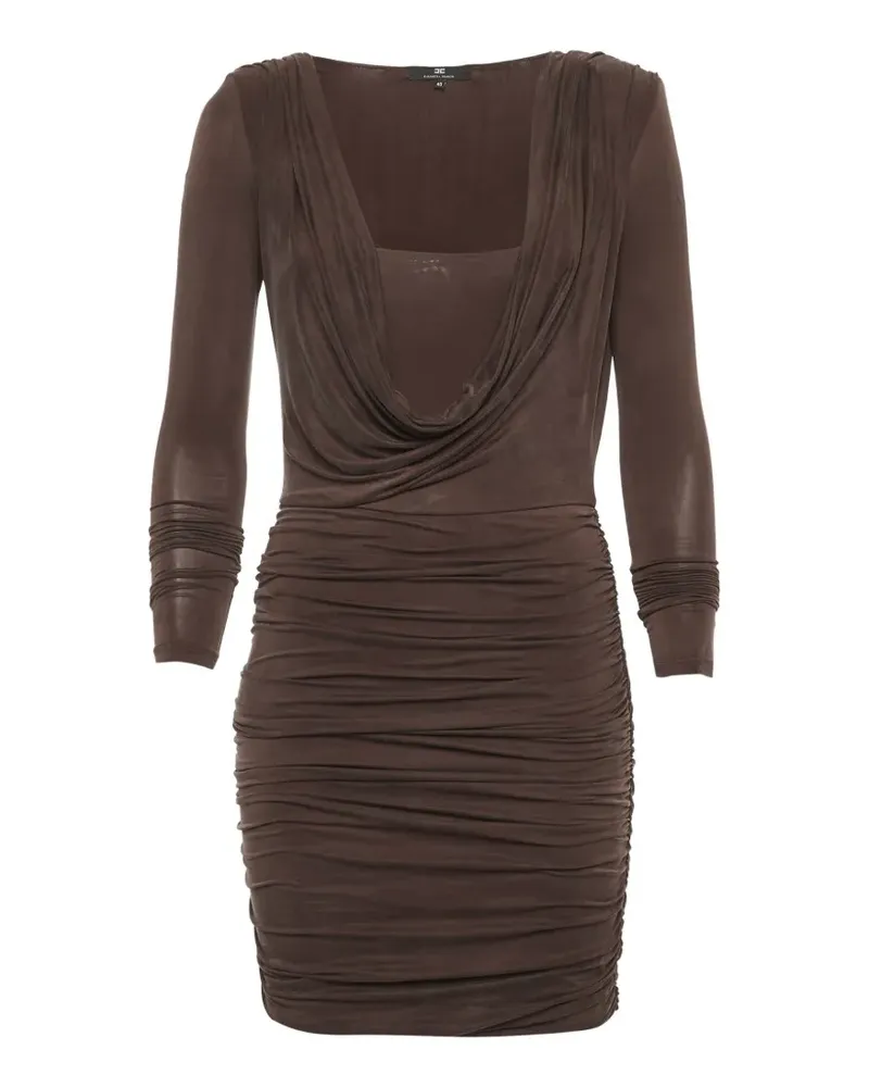 Elisabetta Franchi ruched jersey dress - Braun Braun