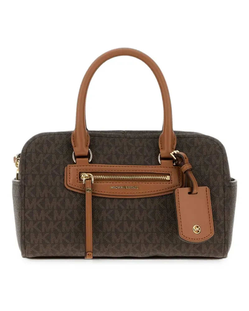 Michael Kors Jet Set Travel extra-small signature logo duffel crossbody bag - Braun Braun