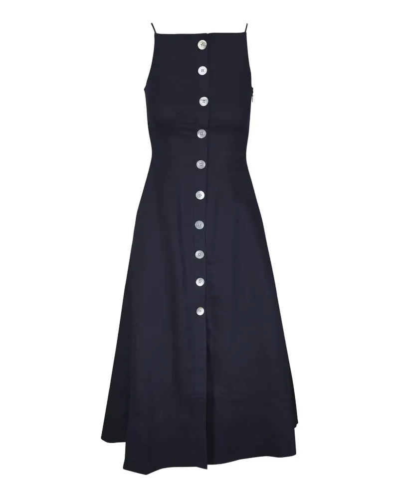 Veronica Beard button-down spaghetti-strap midi dress - Blau Blau