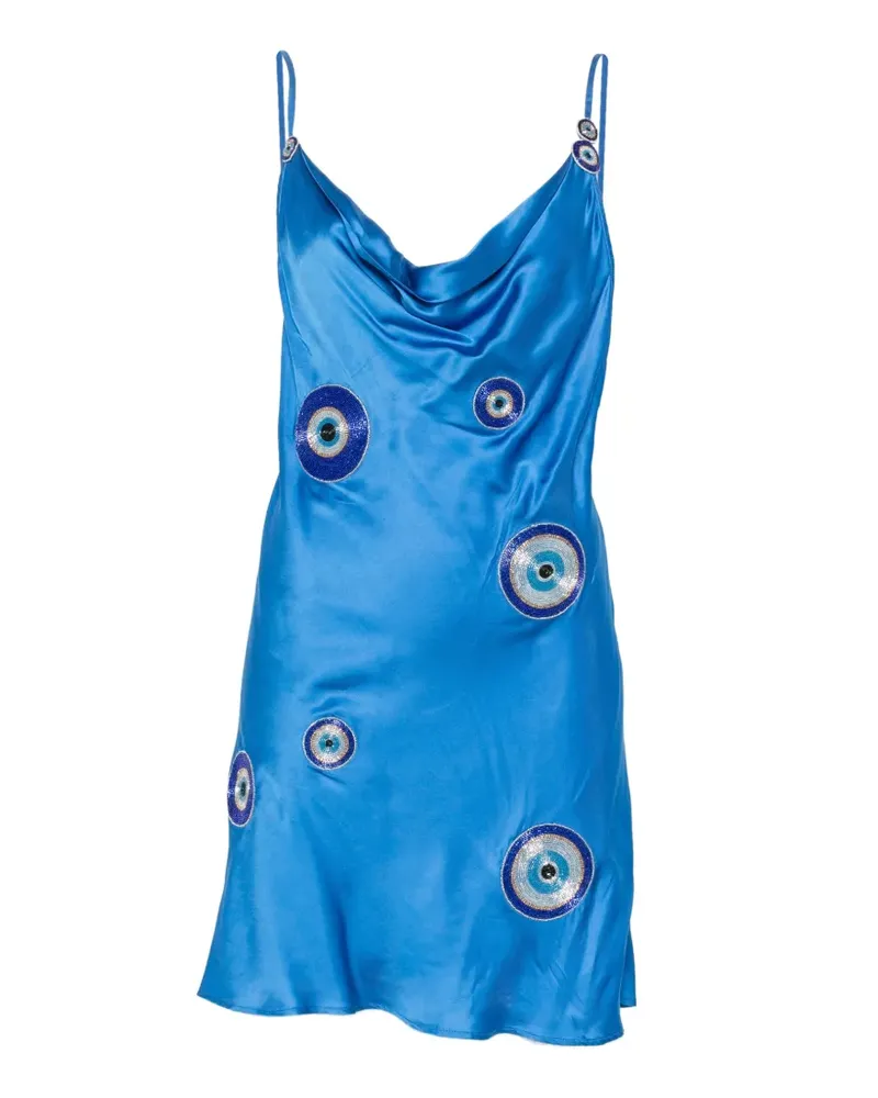 Leslie Amon La Galli bead-embellished dress - Blau Blau