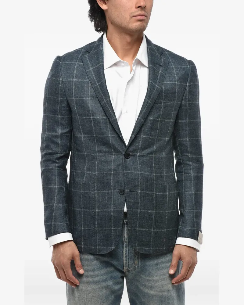 Corneliani Gate windowpane jacket - Blau Blau