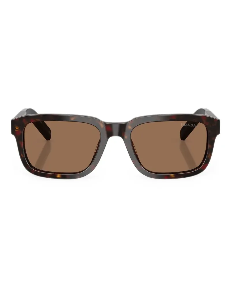 Prada Eckige Sonnenbrille in Schildpattoptik - Braun Braun